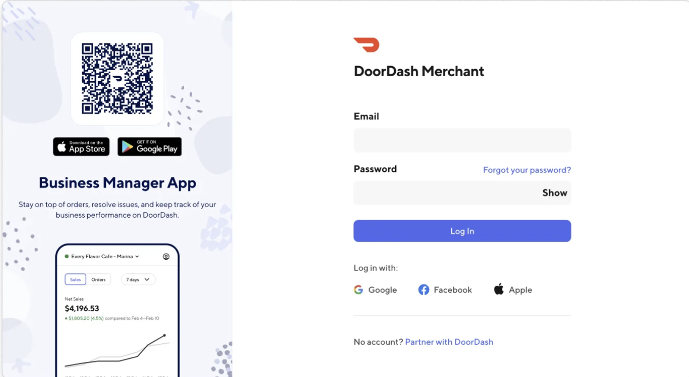 doordash merchant portal